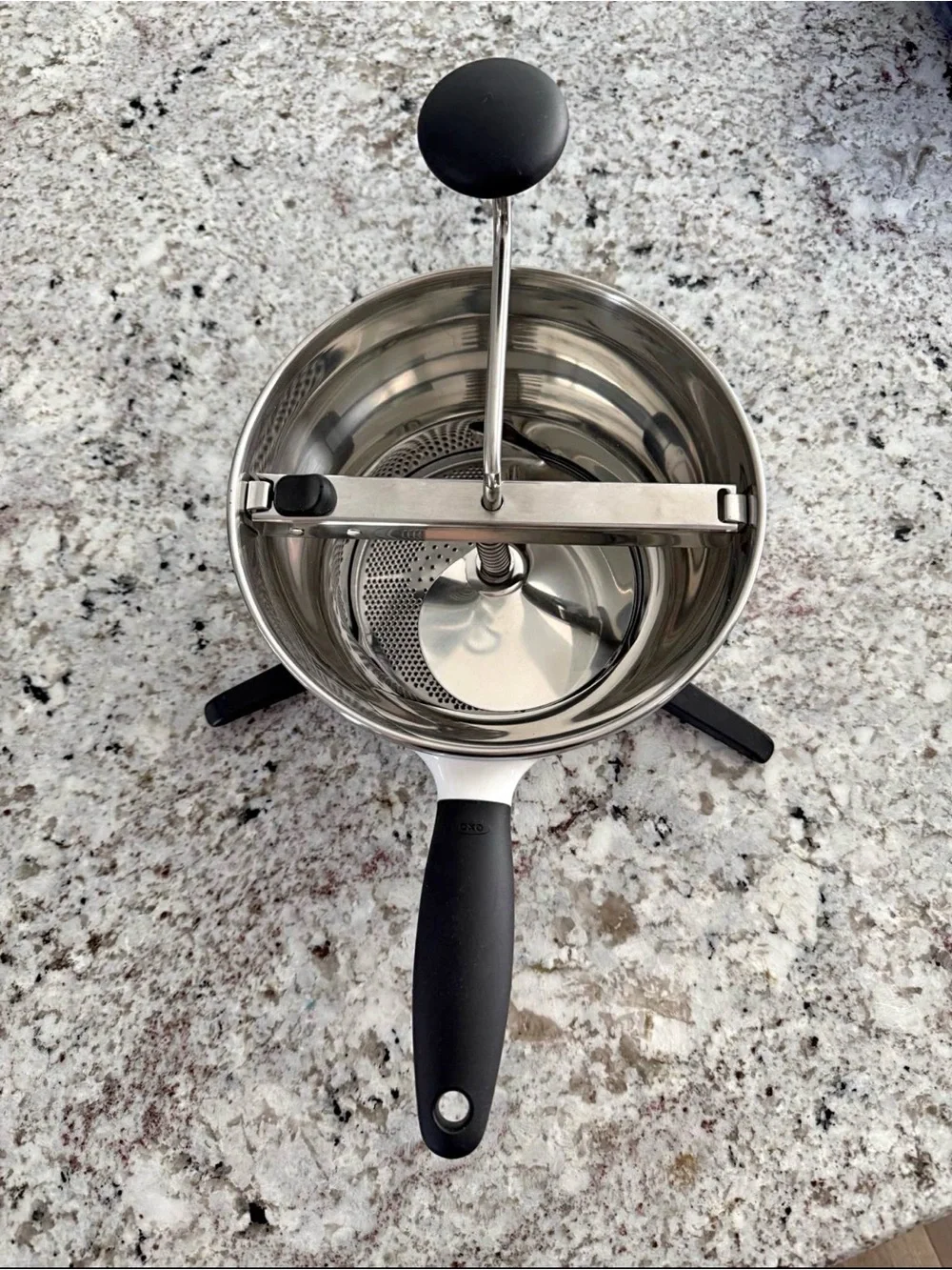 Oxo Food Mill with Black Handle and Non-Slip Feet - Manual Puree Tool